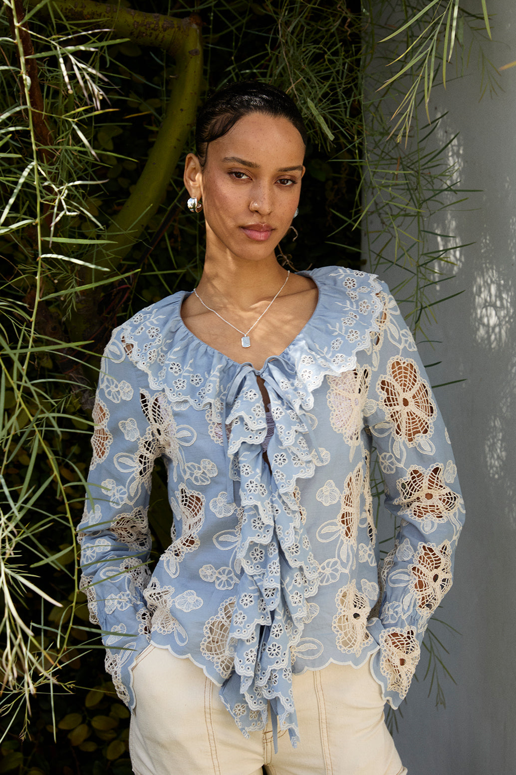 Meghan Embroidered Lace Top