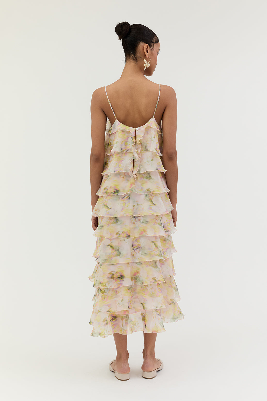 Belle Ruffle Tiered Organza Midi Dress
