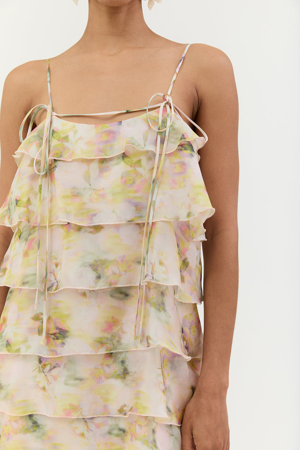 Belle Ruffle Tiered Organza Midi Dress