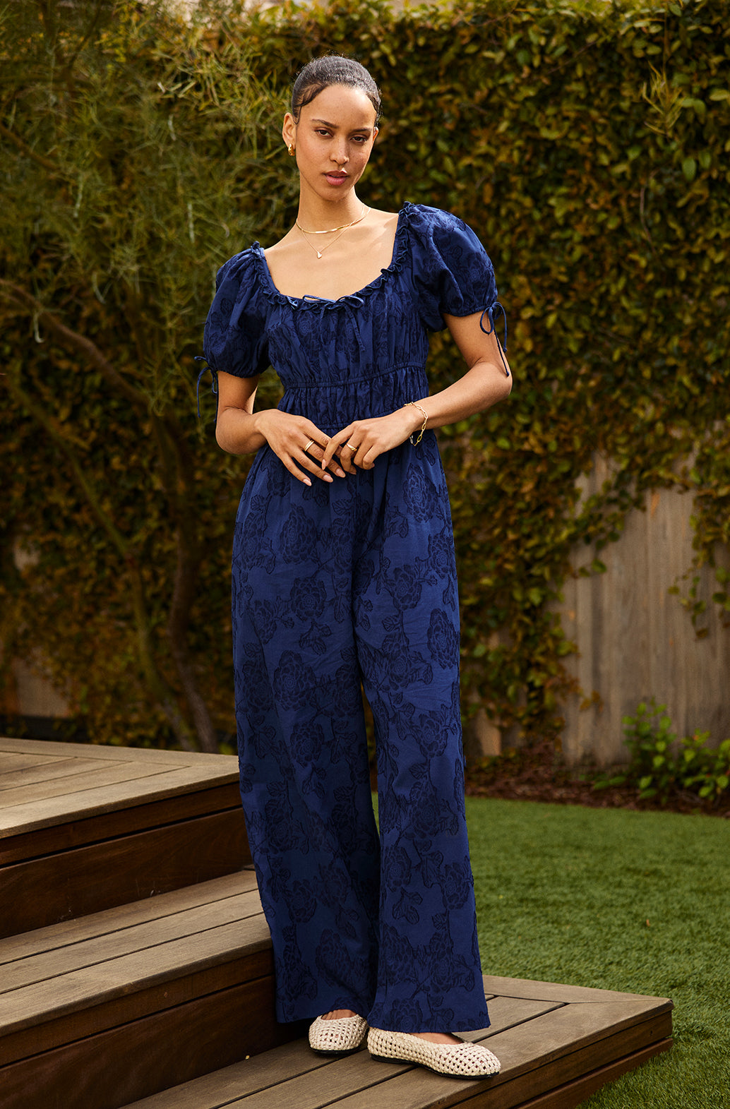 Erica Smocked Linen Jumpsuit