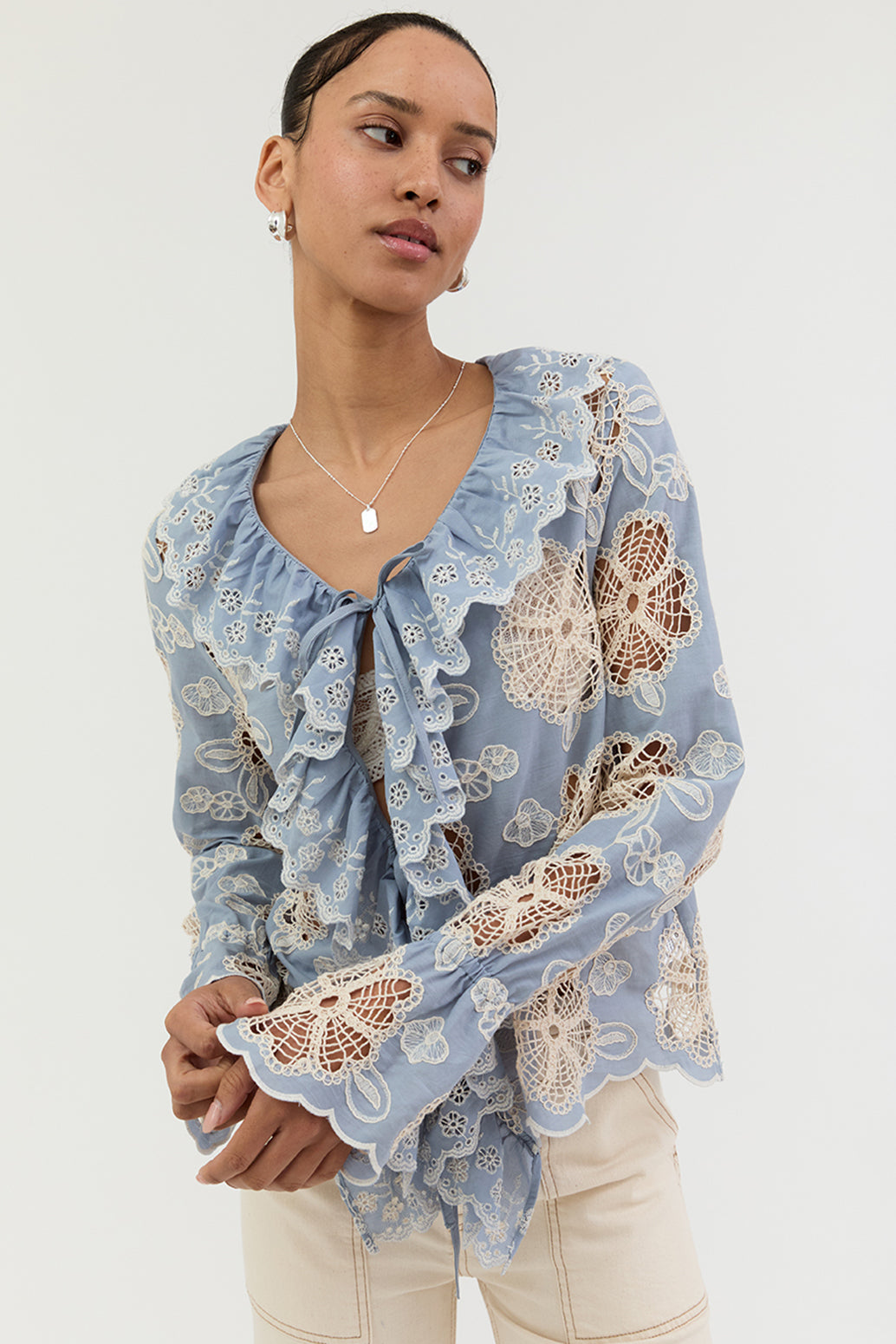 Meghan Embroidered Lace Top