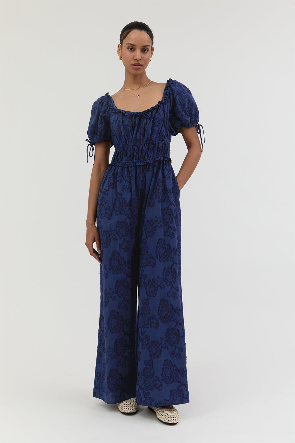 Erica Smocked Linen Jumpsuit